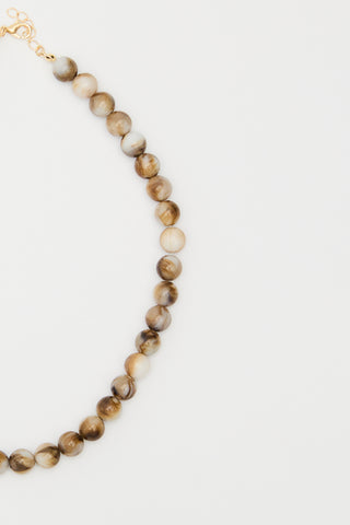 Resin Bead Necklace Brown