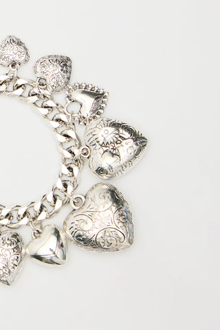 Heart Charm Bracelet Silver