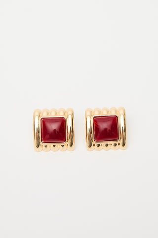 Retro Design Earrings Red