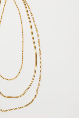 Trio Chain Necklace Gold