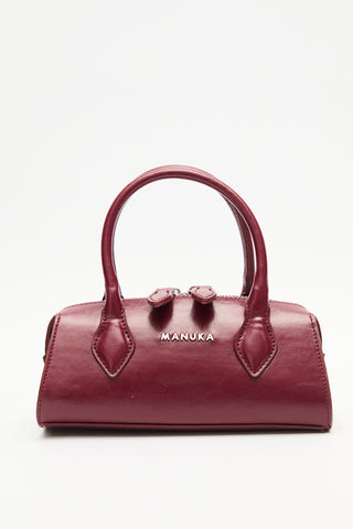 Leather Polo Mini Bag Burgundy