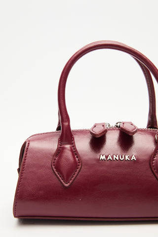 Leather Polo Mini Bag Burgundy