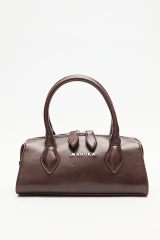 Leather Polo Mini Bag Brown