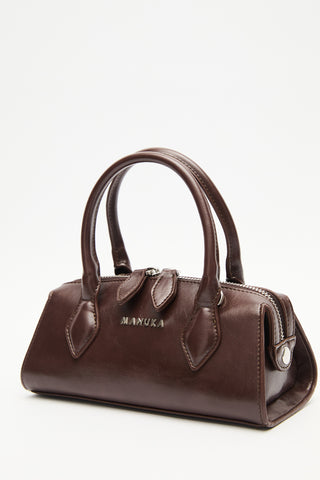Leather Polo Mini Bag Brown