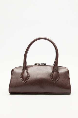 Leather Polo Mini Bag Brown