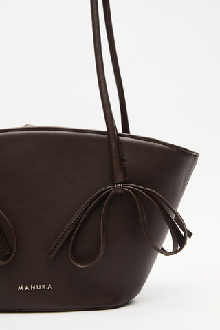 Sandy Bow Bag Dark Brown