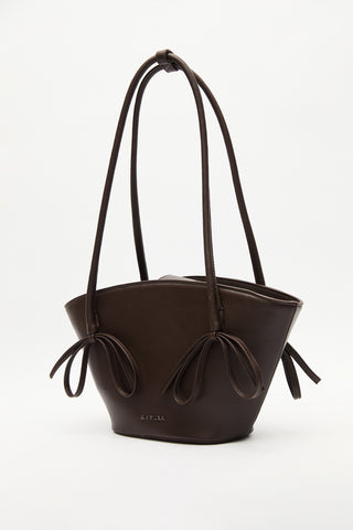 Sandy Bow Bag Dark Brown