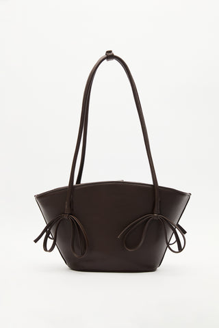 Sandy Bow Bag Dark Brown