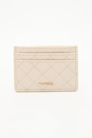 Quilted Wallet With Cardholder Beige