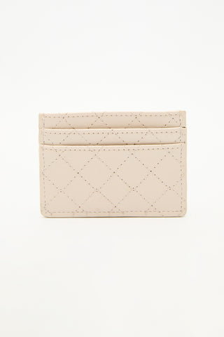 Quilted Wallet With Cardholder Beige