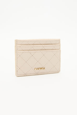 Quilted Wallet With Cardholder Beige