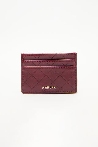 Quilted Wallet With Cardholder Burgundy