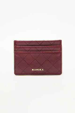 Quilted Wallet With Cardholder Burgundy