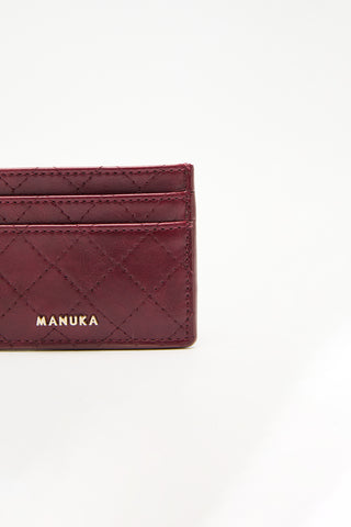 Quilted Wallet With Cardholder Burgundy