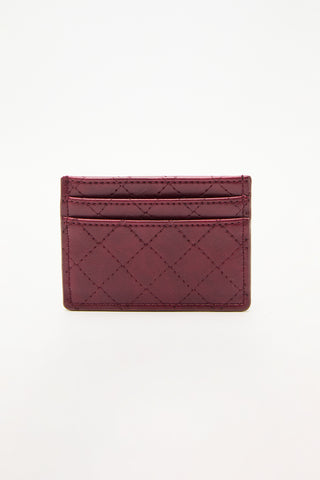 Quilted Wallet With Cardholder Burgundy