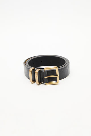 Square Metal Buckle Belt Black