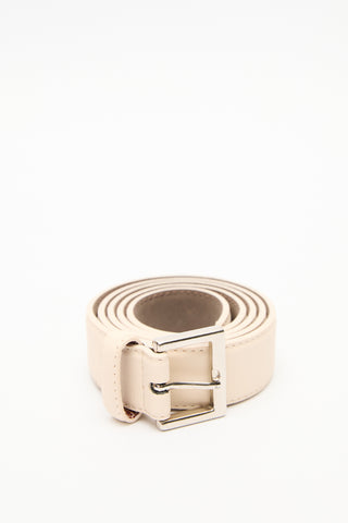 Square Buckle Belt Beige