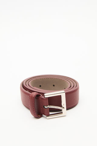 Square Buckle Belt Burgundy