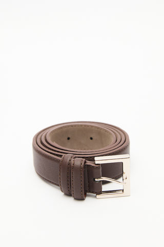 Square Buckle Belt Brown