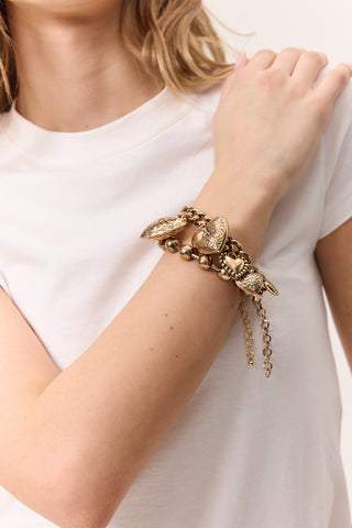 Heart Charm Bracelet Gold
