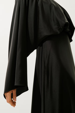 Adele Satin Evening Dress Black