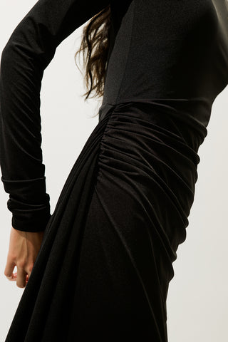 Tie-Detail Evening Dress Black