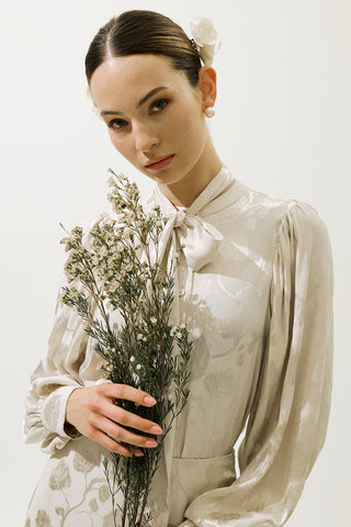 Jacquard Satin Shirt Vanilla