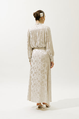 Jacquard Satin Shirt Vanilla