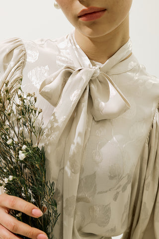 Jacquard Satin Shirt Vanilla