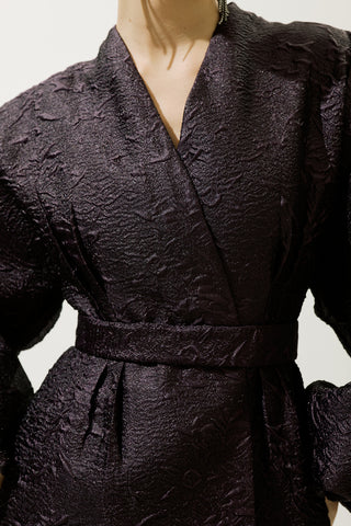 Jacquard Organza Kimono Purple