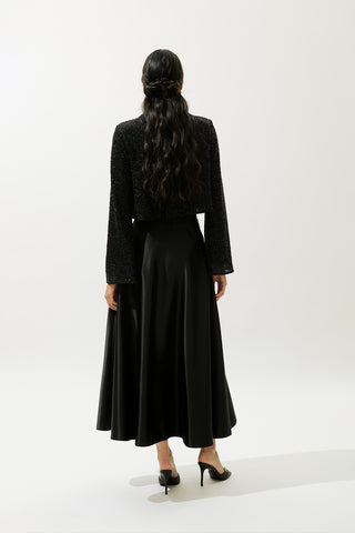 Shimmery Long Sleeve Blouse Black