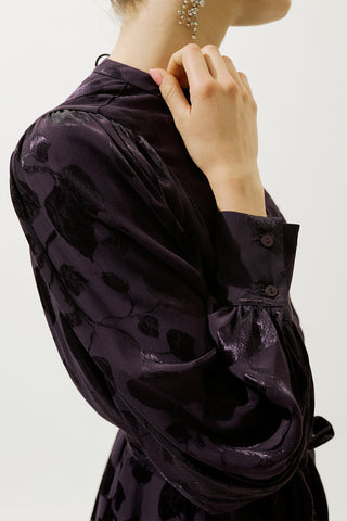 Jacquard Satin Shirt Purple