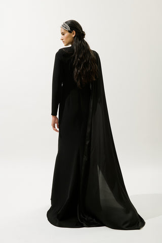 Lana Cape Evening Dress Black