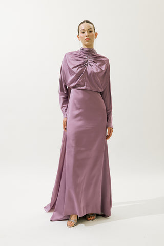 L’Amour Embellished Evening Dress Lilac