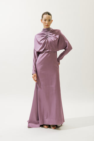 L’Amour Embellished Evening Dress Lilac