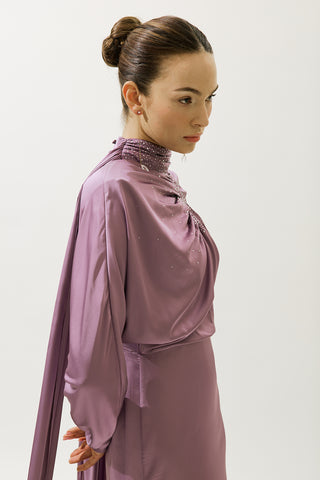 L’Amour Embellished Evening Dress Lilac