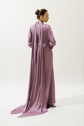 L’Amour Embellished Evening Dress Lilac
