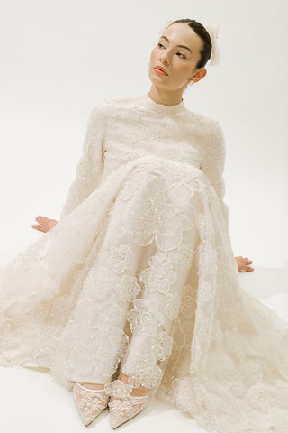 Bridgerton-Inspired Evening Dress Ecru