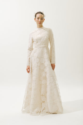 Bridgerton-Inspired Evening Dress Ecru