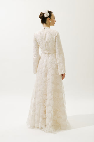 Bridgerton-Inspired Evening Dress Ecru