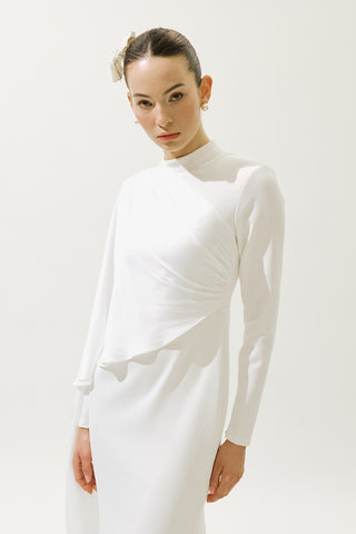 Lana Cape Evening Dress Ecru