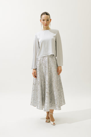 Mary Jacquard Evening Skirt Blue