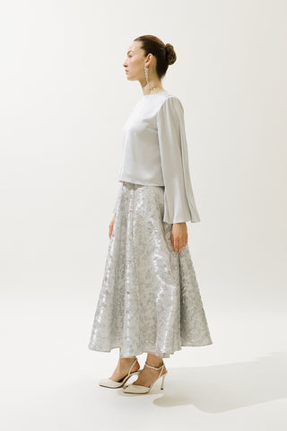 Mary Jacquard Evening Skirt Blue