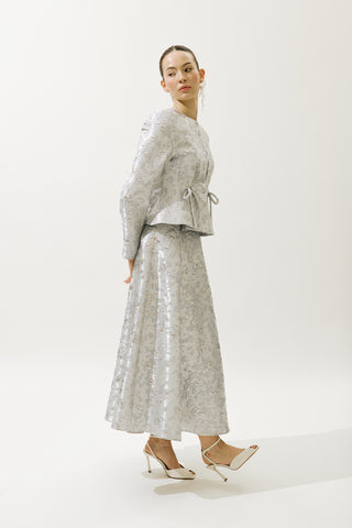 Mary Jacquard Evening Skirt Blue