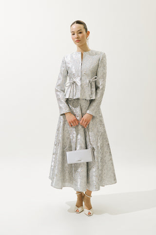 Mary Jacquard Evening Blazer Blue