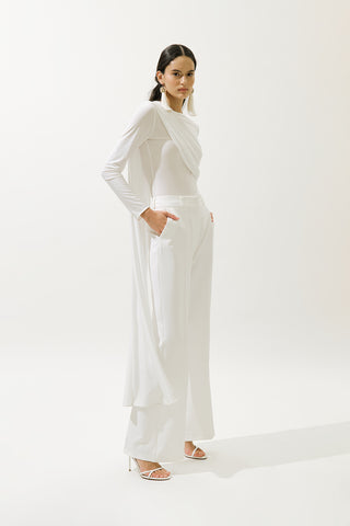 Blouse With Cape Detail Ecru