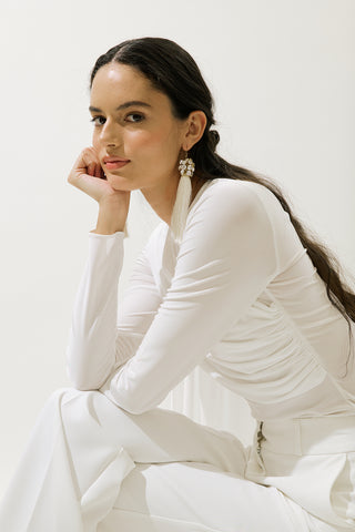 Blouse With Cape Detail Ecru