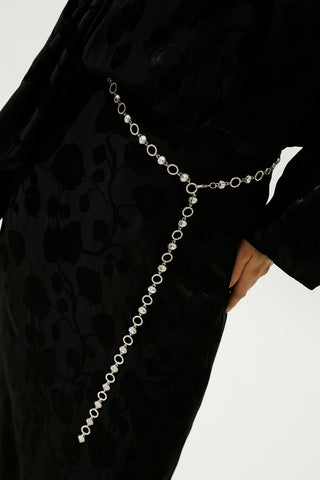 Crystal Hoop Belt Silver