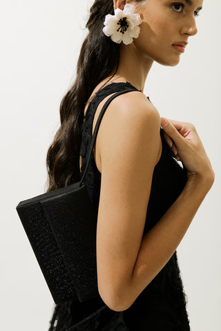 Shimmer Flap Evening Bag Black