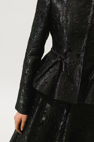 Mary Jacquard Akşam Blazer Siyah